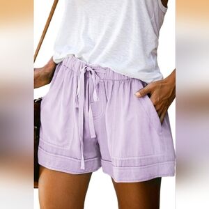 Mosucoirl Elastic Waist Shorts Purple Size XL (EUC)